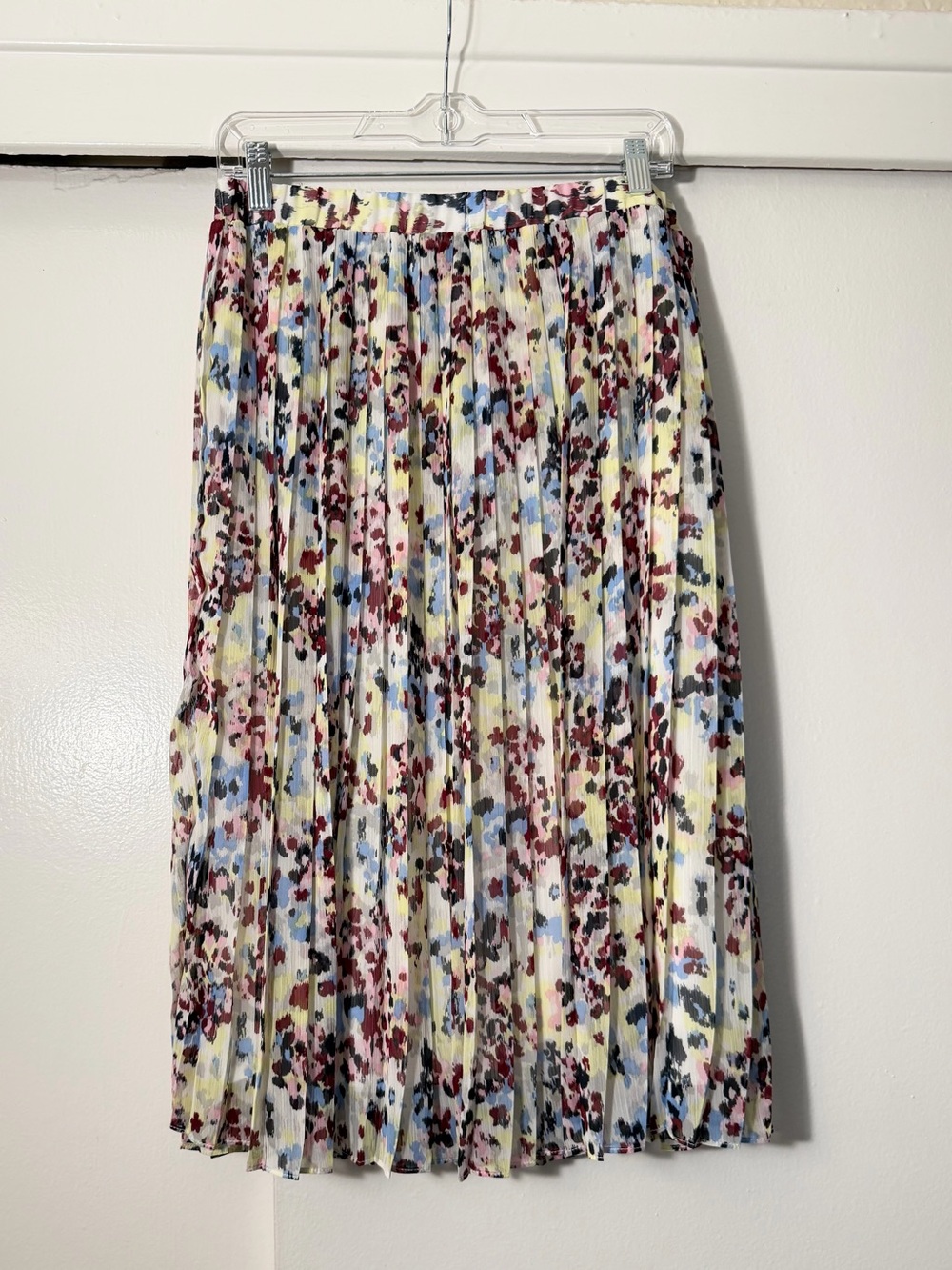Pleated Multicolored Midi Skirt